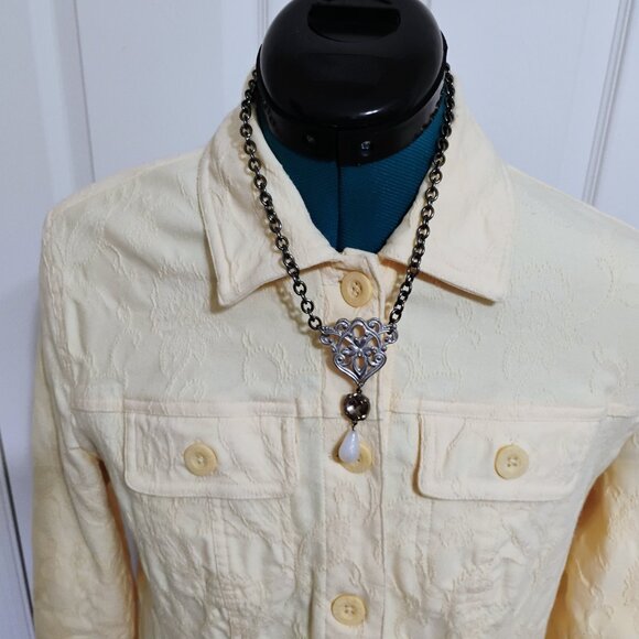 Woman's Croft and Barrow Jacket Yellow Embroidered Small - Picture 9 of 11